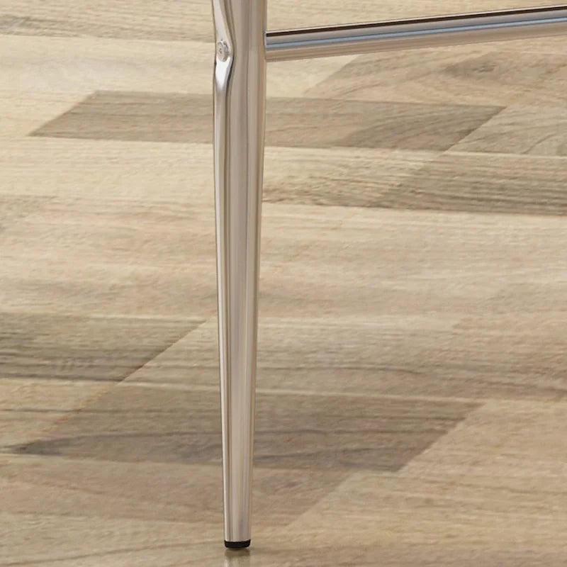 Tabourets de comptoir modernes rembourrés avec pieds chromés (lot de 2)