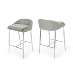 Tabourets de comptoir modernes rembourrés avec pieds chromés (lot de 2)