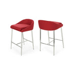 Tabourets de comptoir modernes rembourrés avec pieds chromés (lot de 2)