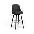 Tabouret de bar en métal avec siège baquet pivotant en vinyle et repose-pieds - 18.5P x 18.5L x 42.5H
