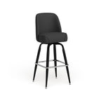 Tabouret de bar en métal avec siège baquet pivotant en vinyle et repose-pieds - 18.5P x 18.5L x 42.5H