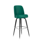 Tabouret de bar en métal avec siège baquet pivotant en vinyle et repose-pieds - 18.5P x 18.5L x 42.5H