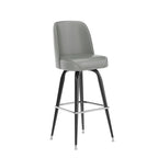 Tabouret de bar en métal avec siège baquet pivotant en vinyle et repose-pieds - 18.5P x 18.5L x 42.5H