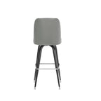 Tabouret de bar en métal avec siège baquet pivotant en vinyle et repose-pieds - 18.5P x 18.5L x 42.5H