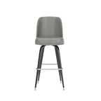 Tabouret de bar en métal avec siège baquet pivotant en vinyle et repose-pieds - 18.5P x 18.5L x 42.5H
