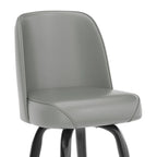 Tabouret de bar en métal avec siège baquet pivotant en vinyle et repose-pieds - 18.5P x 18.5L x 42.5H