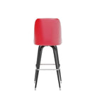 Tabouret de bar en métal avec siège baquet pivotant en vinyle et repose-pieds - 18.5P x 18.5L x 42.5H
