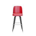 Tabouret de bar en métal avec siège baquet pivotant en vinyle et repose-pieds - 18.5P x 18.5L x 42.5H