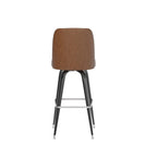 Tabouret de bar en métal avec siège baquet pivotant en vinyle et repose-pieds - 18.5P x 18.5L x 42.5H