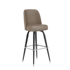 Tabouret de bar en métal avec siège baquet pivotant en vinyle et repose-pieds - 18.5P x 18.5L x 42.5H