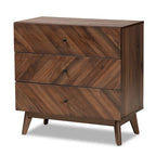 Commode à 3 tiroirs en noyer, style Mid-Century Modern