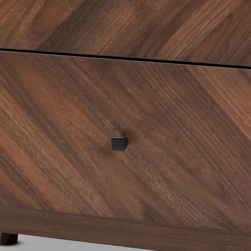 Commode à 3 tiroirs en noyer, style Mid-Century Modern
