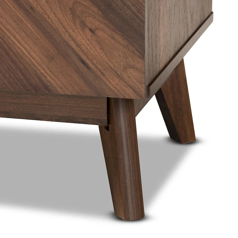 Commode à 3 tiroirs en noyer, style Mid-Century Modern