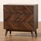 Commode à 3 tiroirs en noyer, style Mid-Century Modern