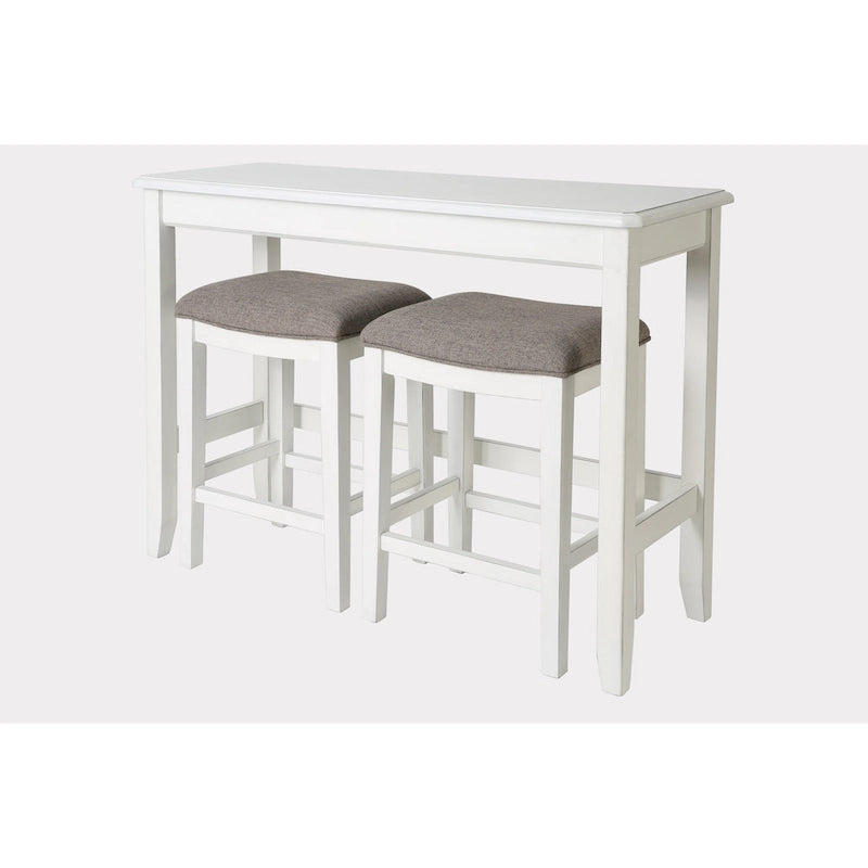 Table de canapé à hauteur de bar avec deux tabourets de comptoir