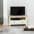 Meuble TV d'angle jusqu'à 50 pouces Meuble TV console de salon avec 2 tiroirs et 1 compartiment de rangement