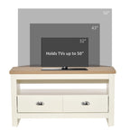 Meuble TV d'angle jusqu'à 50 pouces Meuble TV console de salon avec 2 tiroirs et 1 compartiment de rangement