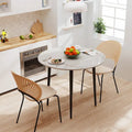 Table de salle à manger ronde de cuisine, plateau en marbre avec pieds en métal coniques – 80 cm (L) x 76 cm (H)