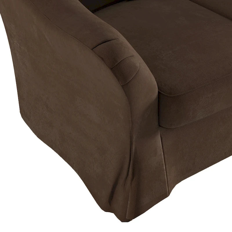 Fauteuil déhoussable en plumes avec accoudoirs évasés de style anglais