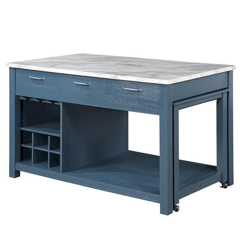 Îlot de cuisine en bois style ferme avec rangements multiples