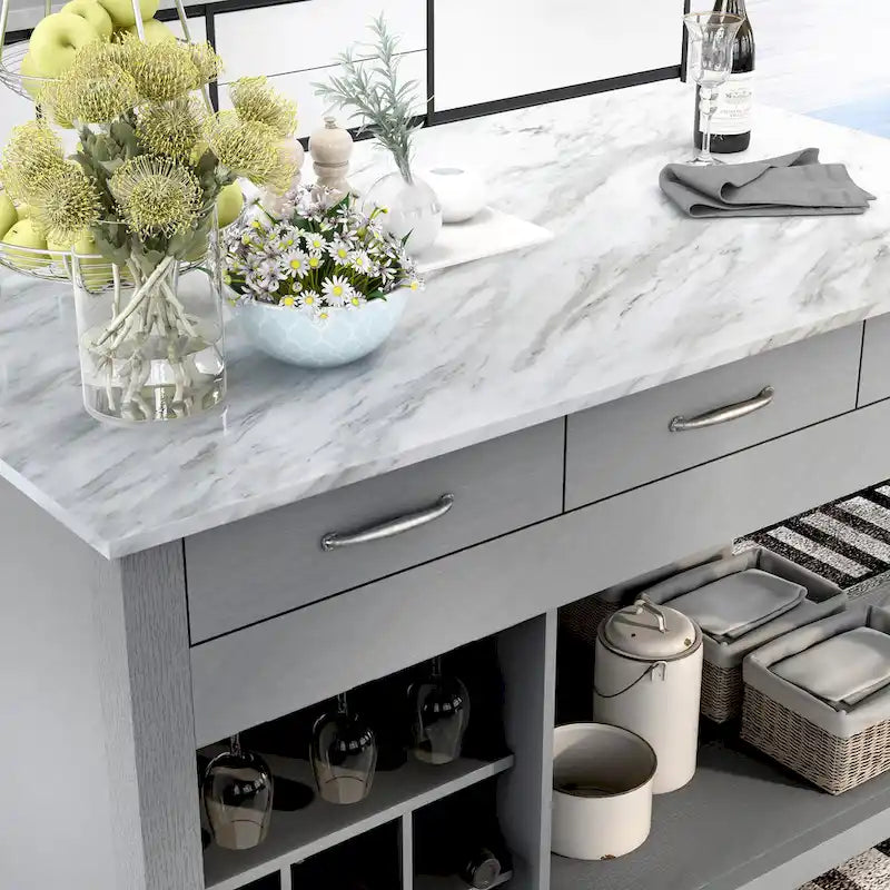 Îlot de cuisine en bois style ferme avec rangements multiples