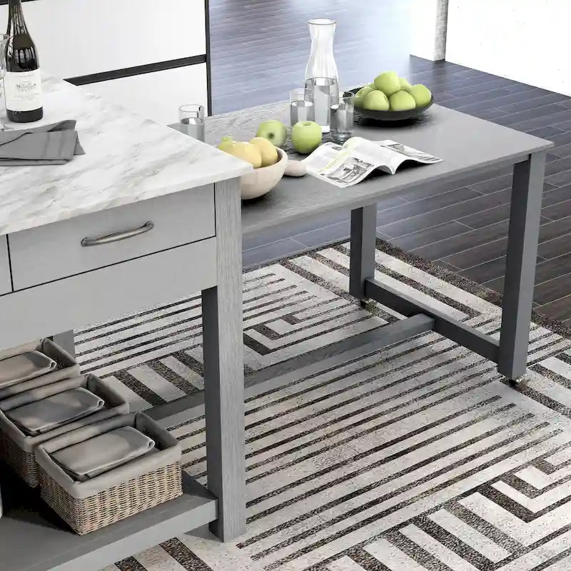 Îlot de cuisine en bois style ferme avec rangements multiples