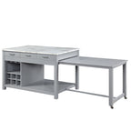 Îlot de cuisine en bois style ferme avec rangements multiples