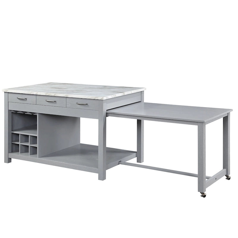 Îlot de cuisine en bois style ferme avec rangements multiples