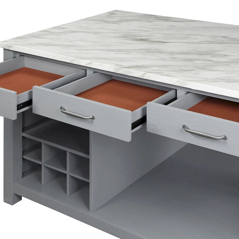 Îlot de cuisine en bois style ferme avec rangements multiples