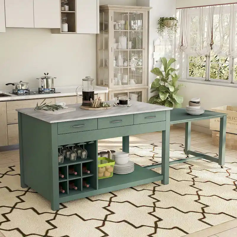 Îlot de cuisine en bois style ferme avec rangements multiples