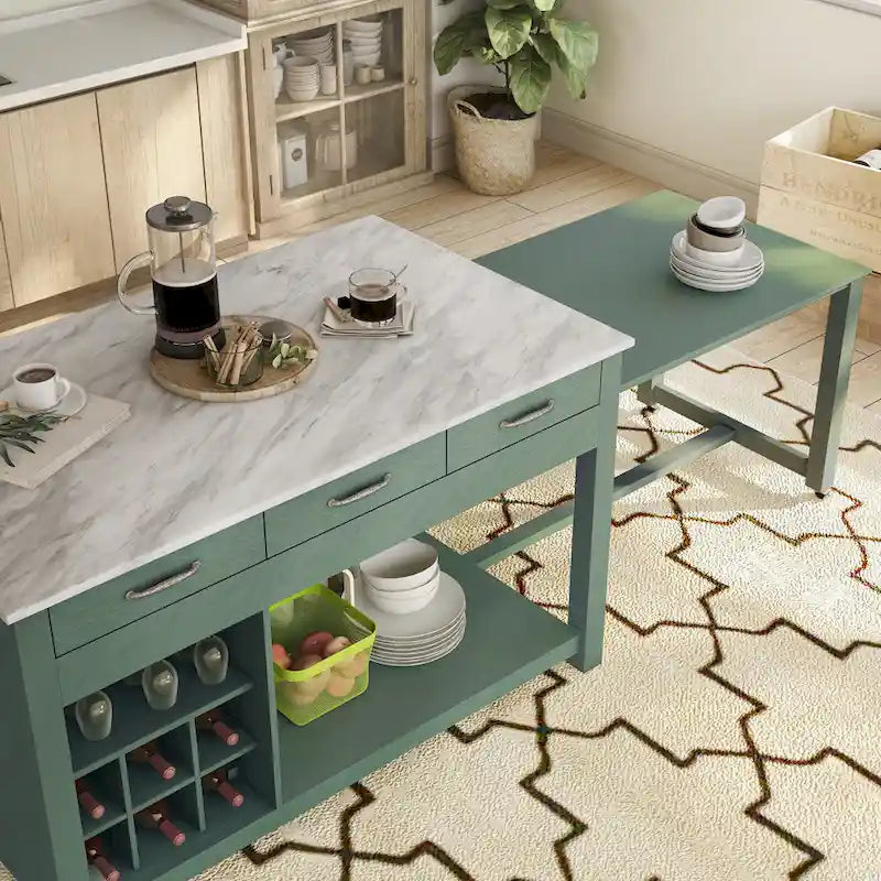 Îlot de cuisine en bois style ferme avec rangements multiples