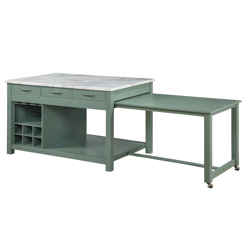 Îlot de cuisine en bois style ferme avec rangements multiples
