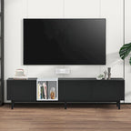 Meuble TV moderne pour téléviseur de 80 pouces avec 3 portes, console multimédia, meuble TV avec grand espace de rangement pour salon