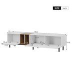 Meuble TV moderne pour téléviseur de 80 pouces avec 3 portes, console multimédia, meuble TV avec grand espace de rangement pour salon