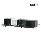 Meuble TV moderne pour téléviseur de 80 pouces avec 3 portes, console multimédia, meuble TV avec grand espace de rangement pour salon