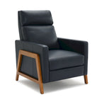 Fauteuil inclinable à pousser en cuir pleine fleur