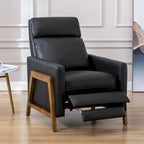 Fauteuil inclinable à pousser en cuir pleine fleur