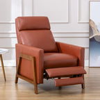 Fauteuil inclinable à pousser en cuir pleine fleur