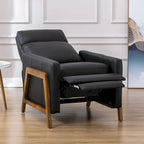 Fauteuil inclinable à pousser en cuir pleine fleur