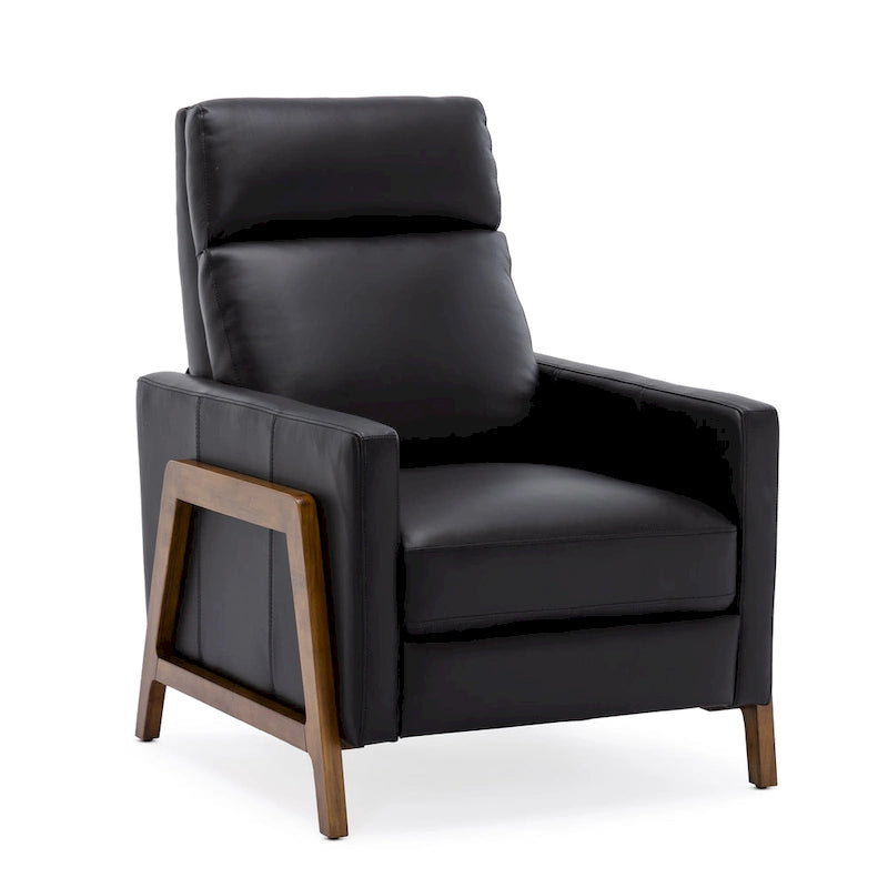 Fauteuil inclinable à pousser en cuir pleine fleur