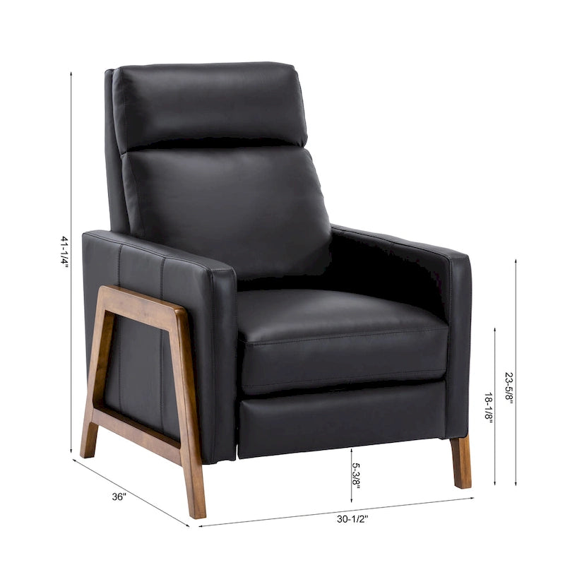Fauteuil inclinable à pousser en cuir pleine fleur