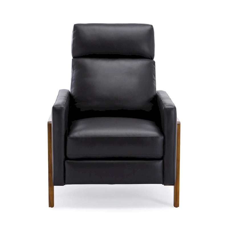 Fauteuil inclinable à pousser en cuir pleine fleur