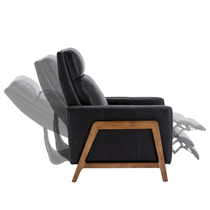 Fauteuil inclinable à pousser en cuir pleine fleur
