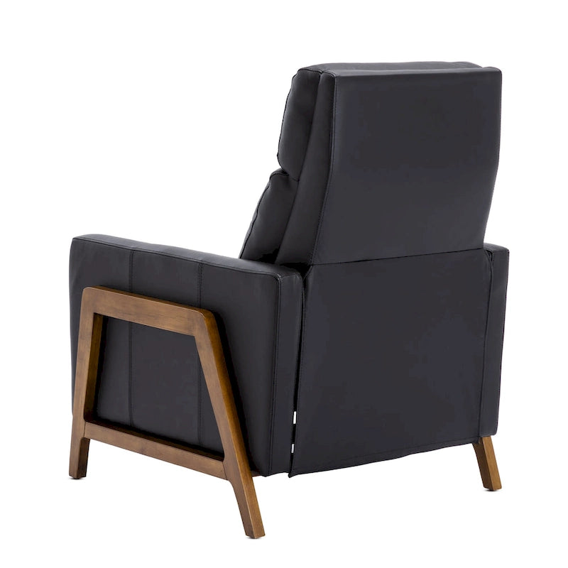 Fauteuil inclinable à pousser en cuir pleine fleur