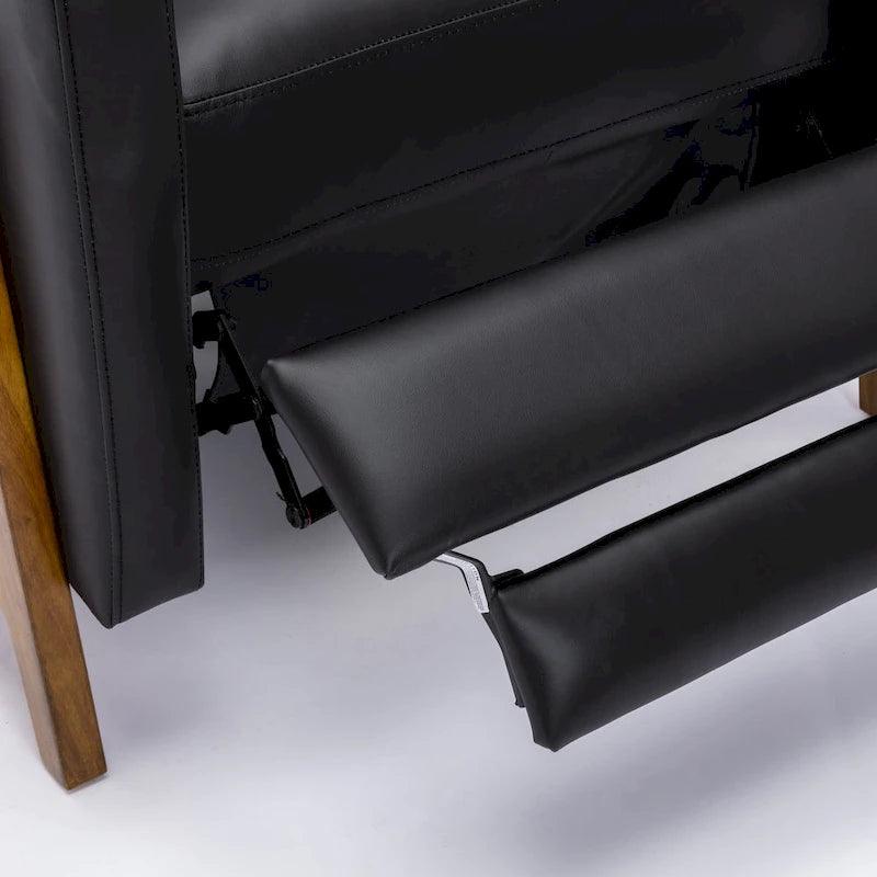 Fauteuil inclinable à pousser en cuir pleine fleur