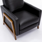 Fauteuil inclinable à pousser en cuir pleine fleur