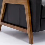 Fauteuil inclinable à pousser en cuir pleine fleur