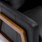 Fauteuil inclinable à pousser en cuir pleine fleur