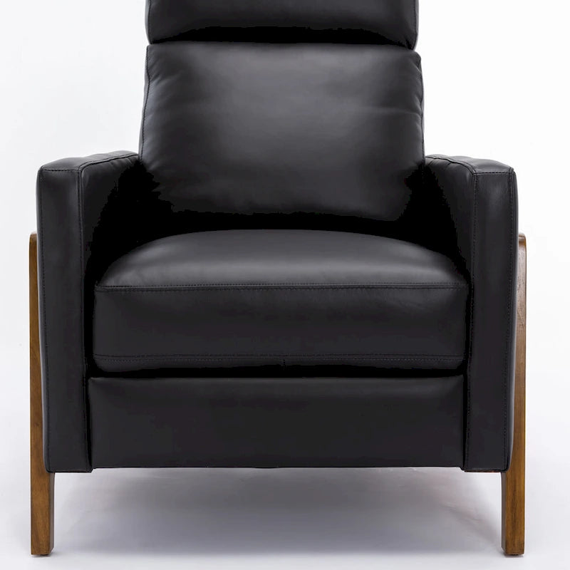 Fauteuil inclinable à pousser en cuir pleine fleur