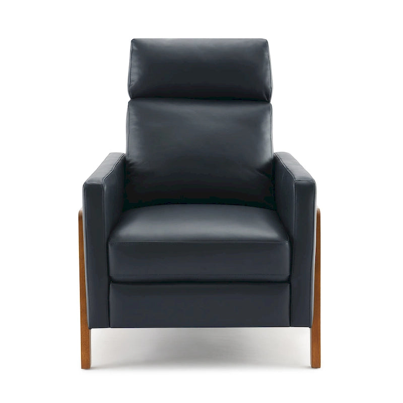 Fauteuil inclinable à pousser en cuir pleine fleur